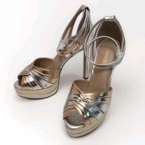 ShoeDazzle Women's Gold Silver Stiletto Heels, Size 7, Shine Ya Light